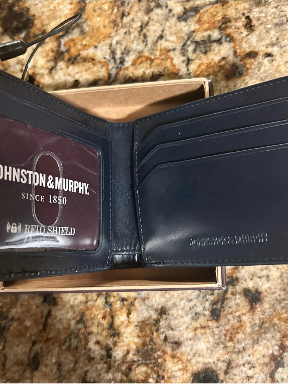 Johnston & Murphy Men's Leather Wallets — Navy and Brown Set